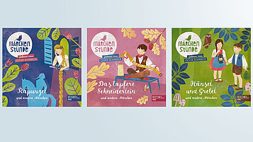Die Cover der Kinderhörbücher "Märchenstunde" - Teil 1-3