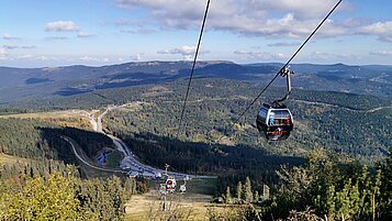 Seilbahn auf den großen Arber im Bayerischen Wald.