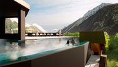 Eine Zeichnung des neuen Dachpools im neuen Alpura Retreat in Südtirol