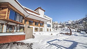 Winterlandschaft im Familienhotel Engel Gourmet & Spa in Südtirol.