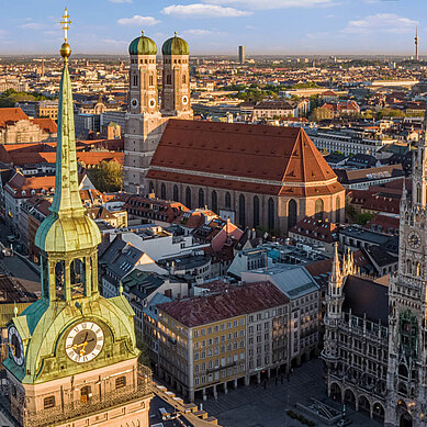 Die Stadt München von oben.