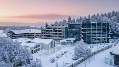 Die Haus Ansicht vom Ulrichshof im Winter.