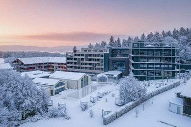 Die Haus Ansicht vom Ulrichshof im Winter.
