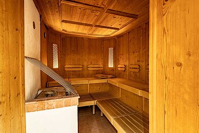 Eine Sauna im Familienhotel Lärchenhof in Tirol