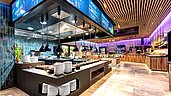 Buffet Landschaft mit Front Cooking im Familien Wellness Hotel Seeklause