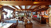 Das gemütliche eingerichtete Restaurant des Familienhotels Alpengasthof Hochegger