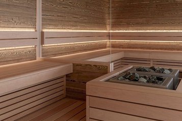 Holzsauna im Familienhotel Gorfion in Liechtenstein
