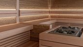 Holzsauna im Familienhotel Gorfion in Liechtenstein