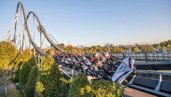 Achterbahn "Silverstar" im Europapark Rust.