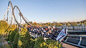 Achterbahn "Silverstar" im Europapark Rust.