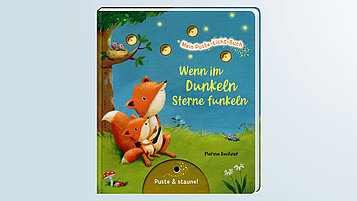 Das Cover des Kinderbuchs "Mein Puste-Licht-Buch - Wenn im Dunkeln Sterne funkeln"